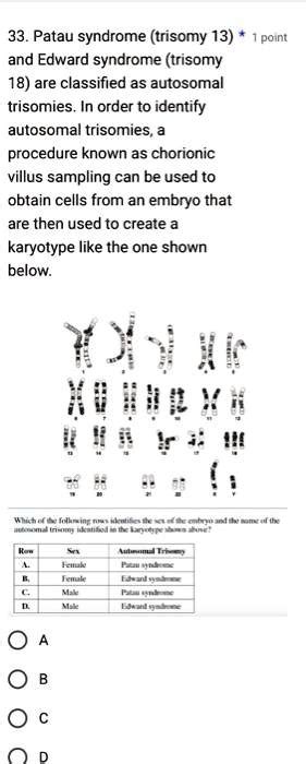 SOLVED Patau Syndrome Trisomy 13 And Edward Syndrome Trisomy 18