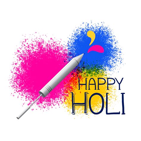Colors Splatter With Pichkari For Holi Festival Greeting Download