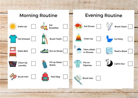 Morning And Evening Routine Chart Morning Routine For Kids Etsy Uk
