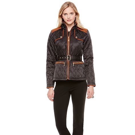 Vince Camuto Diamond Quilted Transitional Belted Jacket In Black Lyst