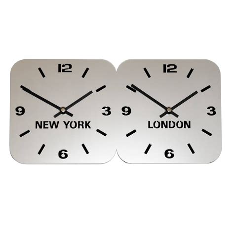 Silver Acrylic World Timezone Wall Clocks Etsy