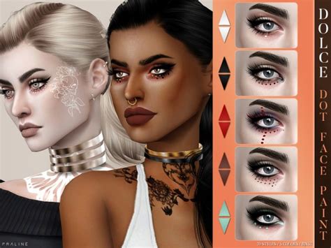 The Sims Resource Dolce Dot Face Paint N57 By Pralinesims • Sims 4