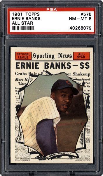 Check spelling or type a new query. 1961 Topps Ernie Banks (All Star) | PSA CardFacts®