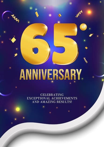 Premium Vector Anniversary Celebration Flyer Poster Design 65 Years
