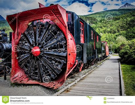 Train Snow Blower In Skagway Editorial Photography Image Of Mountain