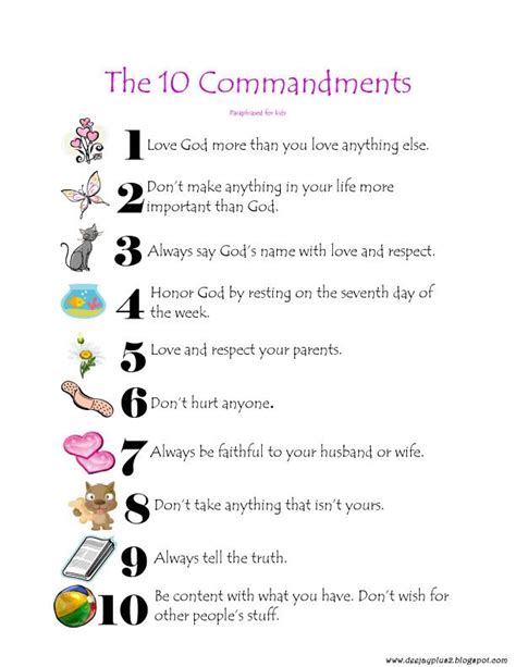 If you join today, you'll receive a confirmation email, and then our free printable pack within. The 10 Commandments paraphrased for kids | Homeschool ...