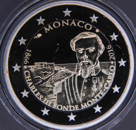 Monaco 2 Euro Coin 150th Anniversary Of The Founding Of Monte Carlo
