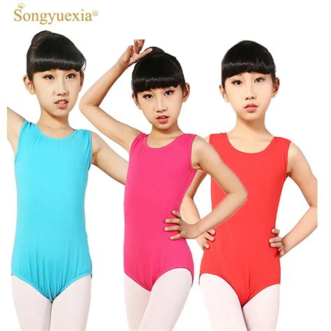 Songyuexia Ballet Gymnastics Leotard For Girls Cotton Sleeveless Dance