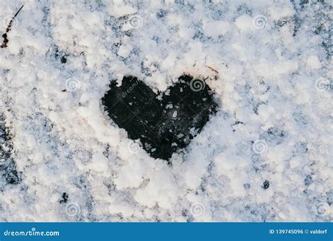 Heart Shape Made In Snow Stock Photo Image Of Natural 139745096