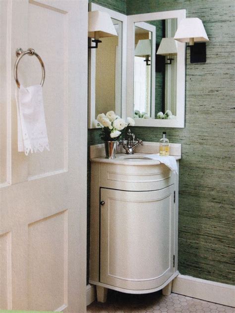 Perfect For Small Powder Room Love The Corner Vanity Powder Room