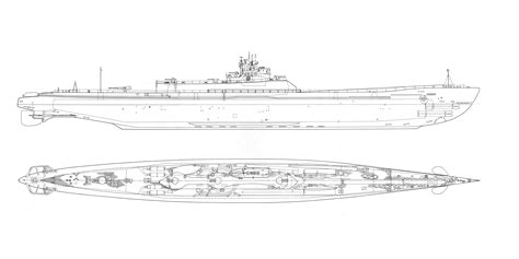 I 400 Class Submarine Blueprint Download Free Blueprint For 3d Modeling