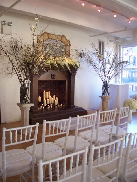 Fireplace With Orchids And Candles Wedding Ideas