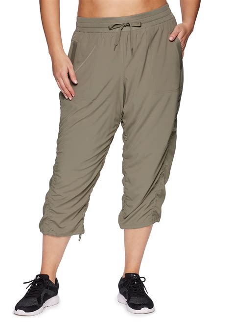 Rbx Active Womens Plus Size Lightweight Woven Capri Pant With Pockets