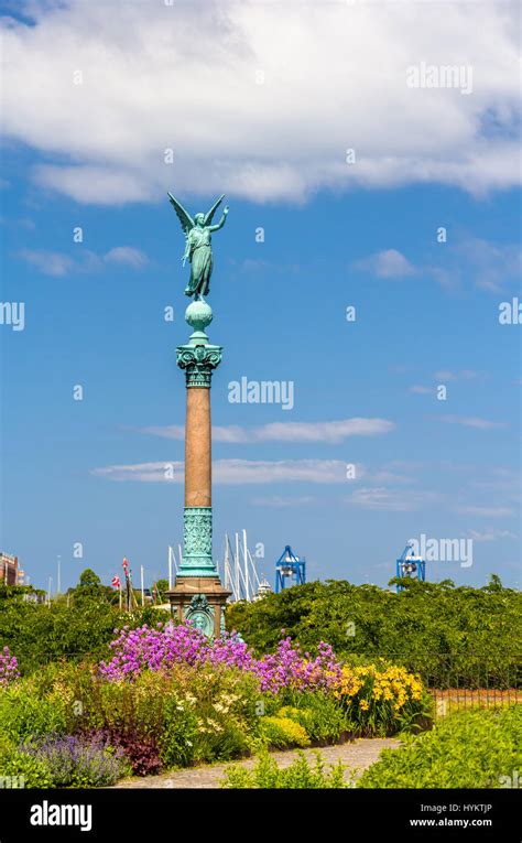 View Of Statue Of Angel Of Peace In Copenhagen Stock Photo Alamy