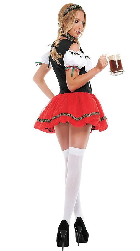 new german beer girl costume adult oktoberfest beer maid dirndl wench fancy dress plue size s