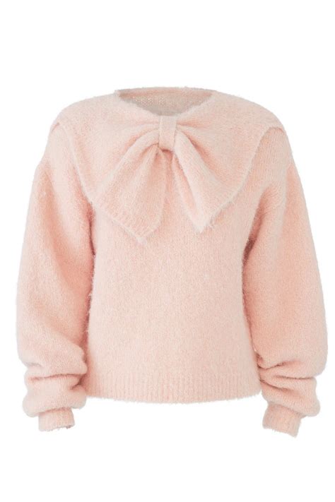 Powder Pink Bow Sweater By Bytimo For 45 Rent The Runway