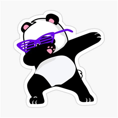 Dabbing Panda Bear Dancing Dab Sunglasses Sticker By Draculaura2009