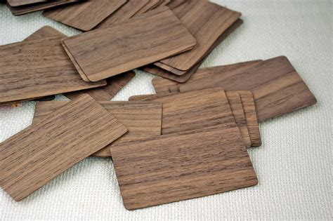100 Walnut Wood Blank Cards Wooden Business Cards Wood Place Etsy