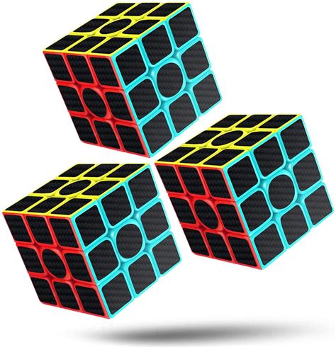 Rubiks Cube Speed Cube 3x3x3 Magic Carbon Fiber Sticker Smooth Rubix Cube Enhanced Version