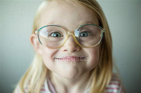 Girl Making Silly Face — Elementary Age Childhood Stock Photo