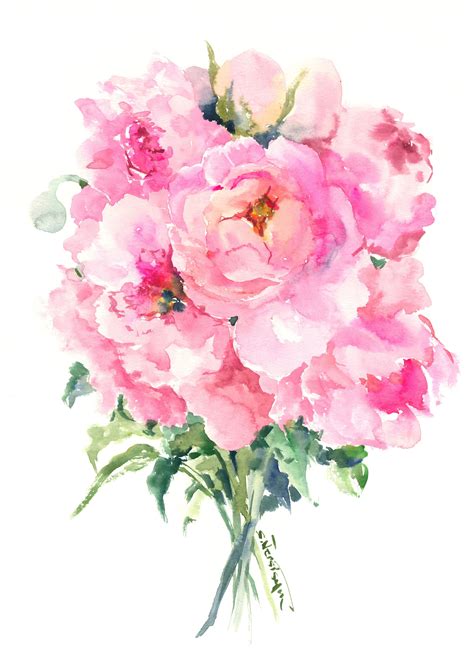 Check spelling or type a new query. Peony Flowers, Soft Pink, Artwork, Original watercolor ...