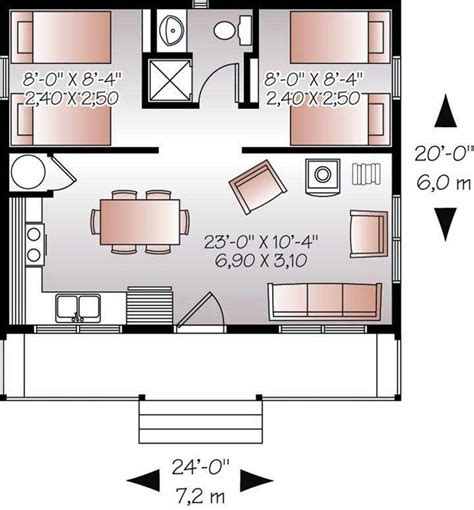 20 X 20 House Floor Plans In 2020 Cabin House Plans House Plans