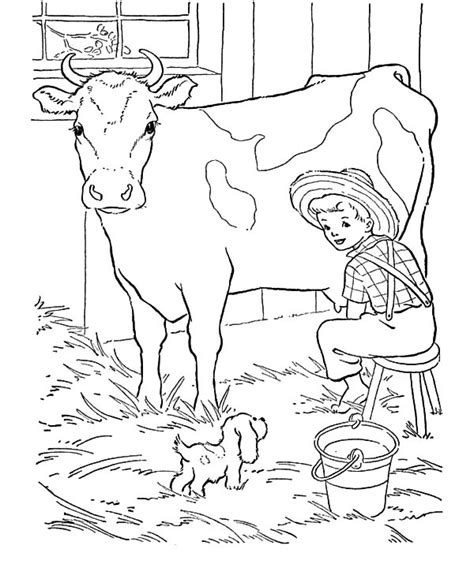 Dairy Cow Produce Fresh Milk Coloring Pages Netart