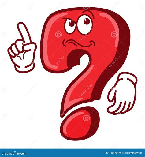 cartoon funny question mark with finger up stock vector illustration of think task 146170479