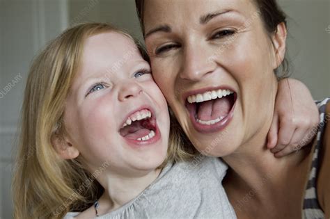 Close Up Of Mother And Daughter Laughing Stock Image F0064551 Science Photo Library