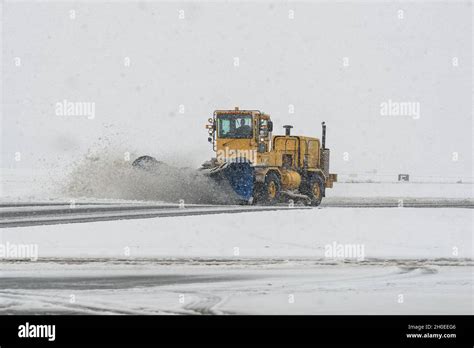 A 436th Civil Engineer Squadron Snowplow Clears Snow From The Flight