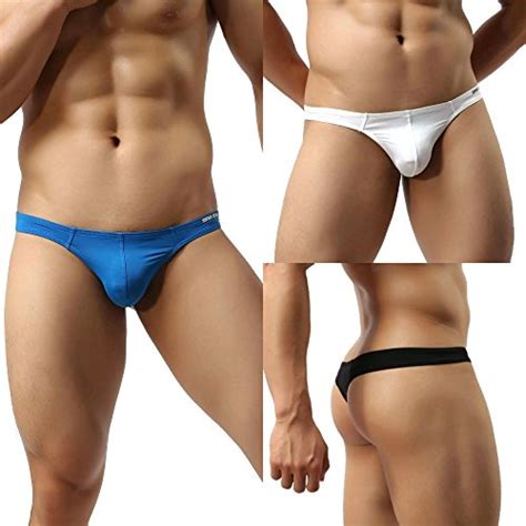 Buy 3 Pack Mens Sexy Thong Underwear Low Rise Bikini T Back G String