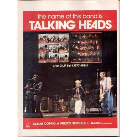 The Name Of This Band Is Talking Heads Italian 1982 Promo Type Advert Album Poster De Talking