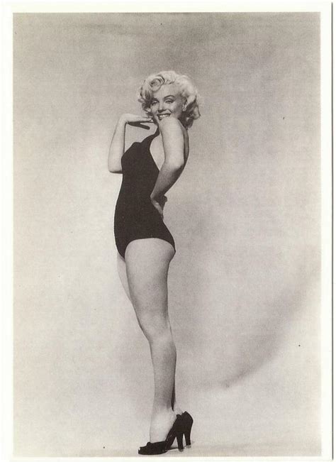 Marilyn Monroe In S In Black Swimsuit Profile Modern Postcard