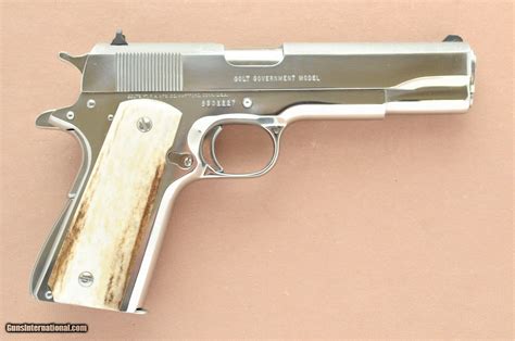 Bright Stainless Steel Colt Government Model 1911 Series 80 Mk Iv