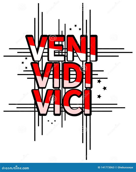 Colorful Background with Words Veni Vidi Vici Isolated Stock