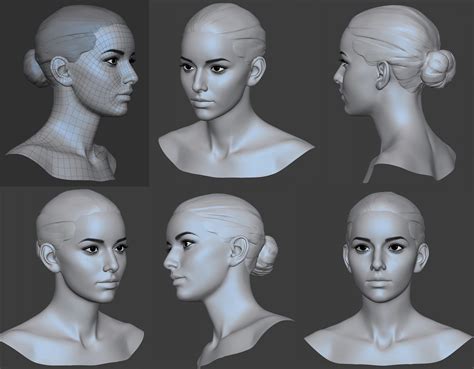 artstation caucasian girl head basemesh eugene fokin character modeling 3d character female