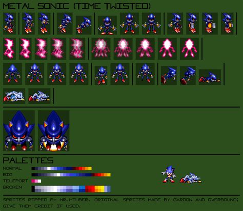 The Spriters Resource Full Sheet View Sonic Time Twisted Metal Sonic