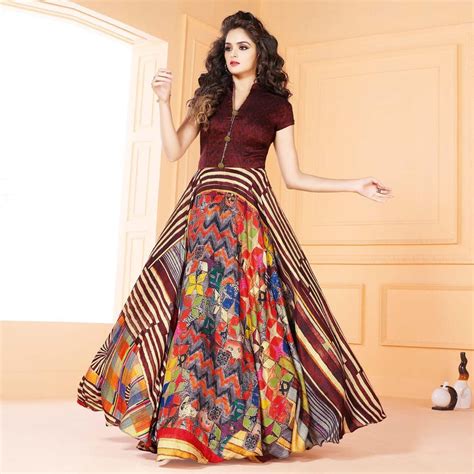 See more ideas about gowns, partywear, anarkali gown. Buy Mesmerising Maroon Colored Partywear Digital Printed ...