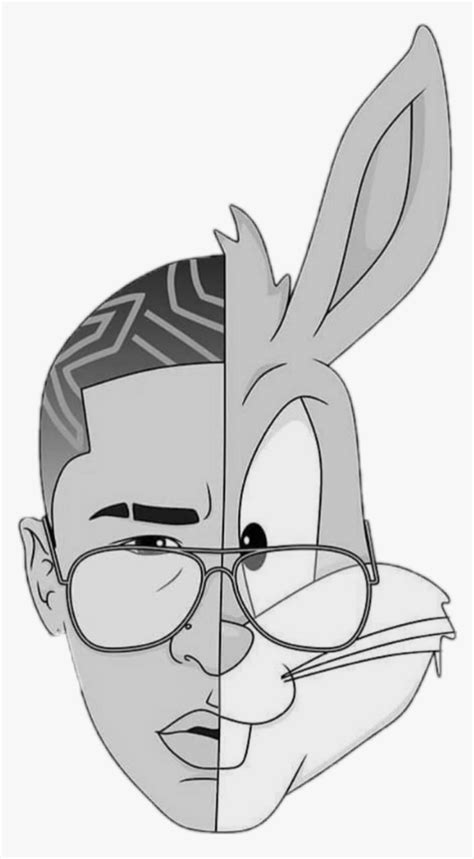 Bad Bunny Drawing Outline
