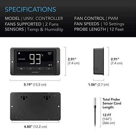 Ac Infinity Airlift T12 Shutter Exhaust Fan 12 With Temperature