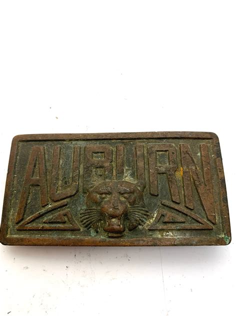 Vintage Auburn Belt Buckle Solid Brass Belt Buckle Etsy In 2020