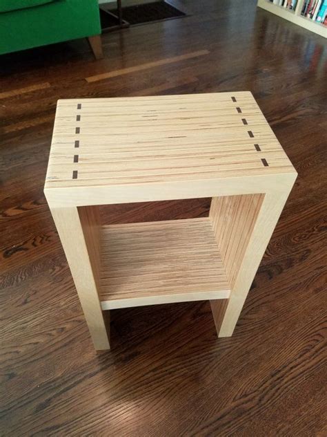 Cut two panels at 68 x 34. Baltic Birch End Table with Walnut Inlay, Modern ...