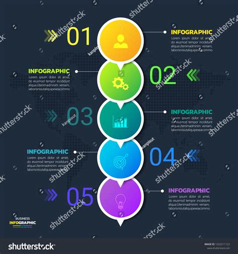 Timeline Infographics Template 5 Options Business Stock Vector Royalty