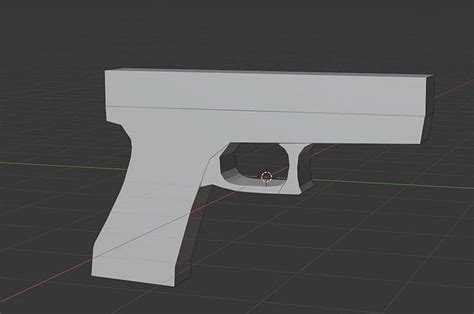 Low Poly Pistol D Model