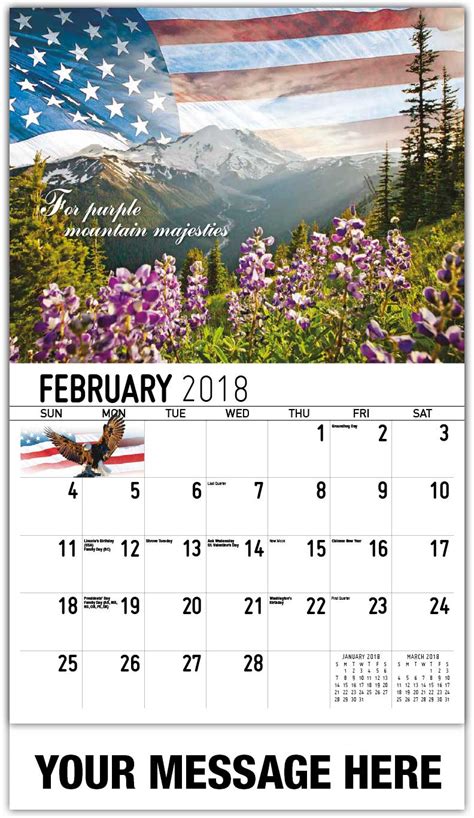 America The Beautiful Patriotic Calendars Us Patriotism Calendar