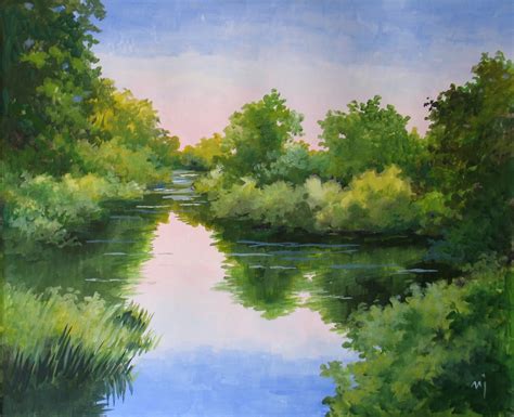 Nels Everyday Painting Pond Reflections Sold