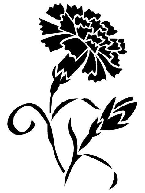 Free Printable Carnation Stencils And Templates Drawing Stencils