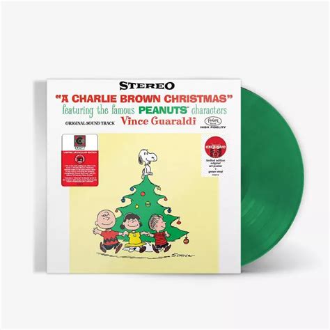 A Green Vinyl Record With Charlie Brown Christmas Tree On The Front And