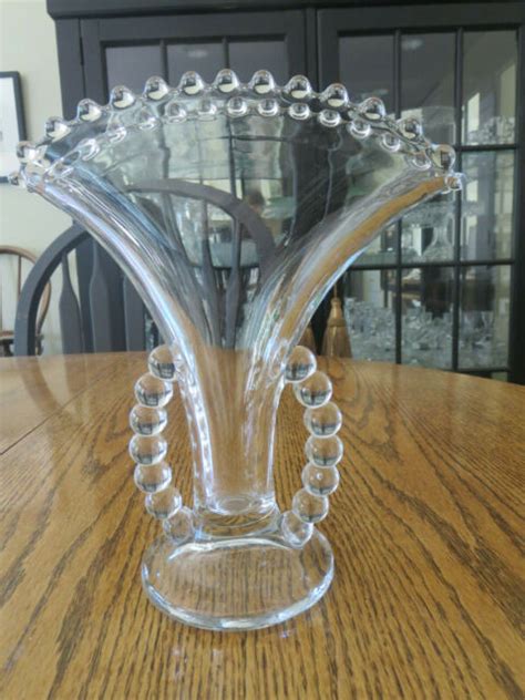 Vintage Candlewick Imperial Glass 8 1 2 Fan Vase EBay