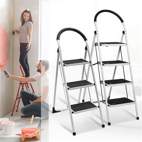 2345 Step Ladder Folding Step Stool Platform Ladder With Handgrip